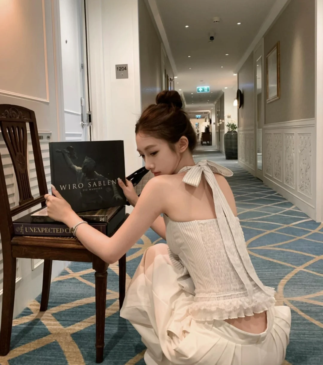 法式气质深V性感收腰无袖挂脖吊带女202