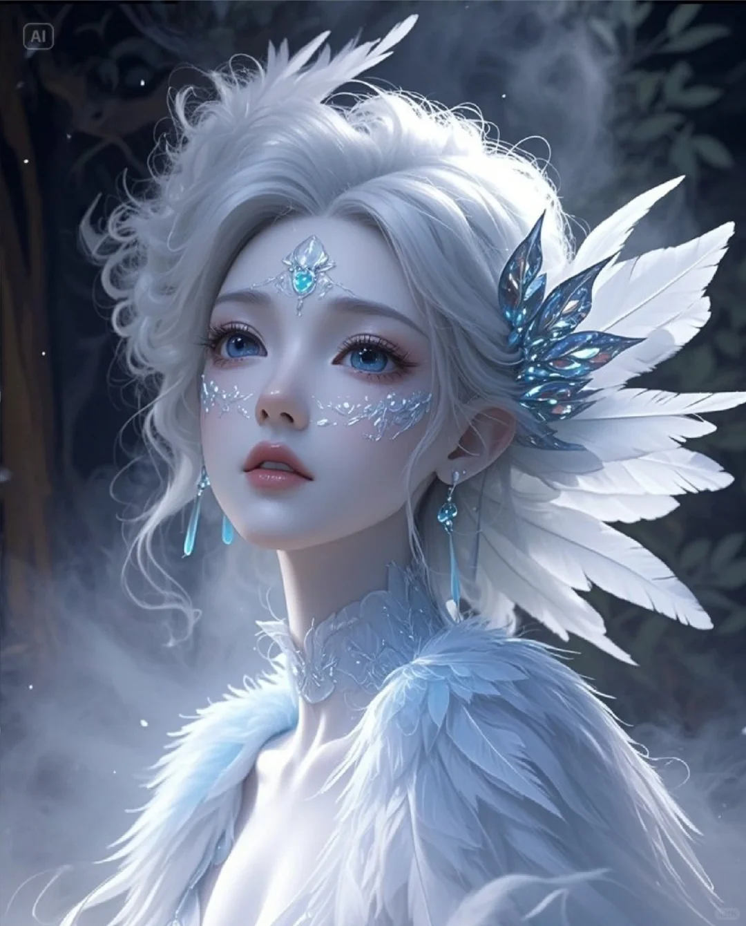 插画AI人物设计，精灵女孩