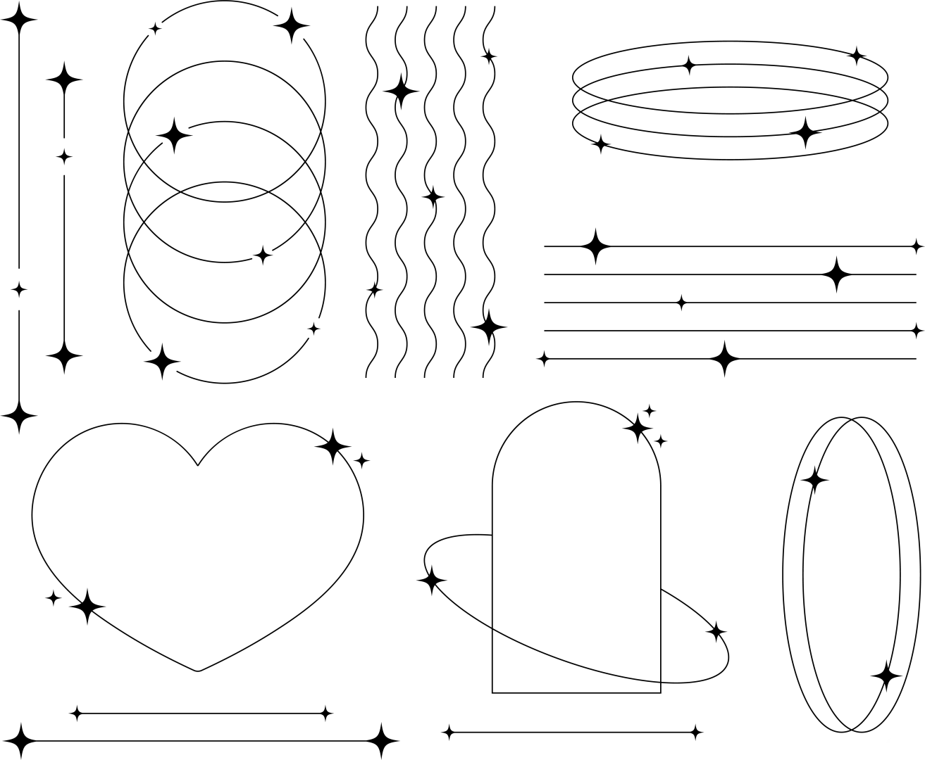 素材分享｜不规则线条（png透明可抠）