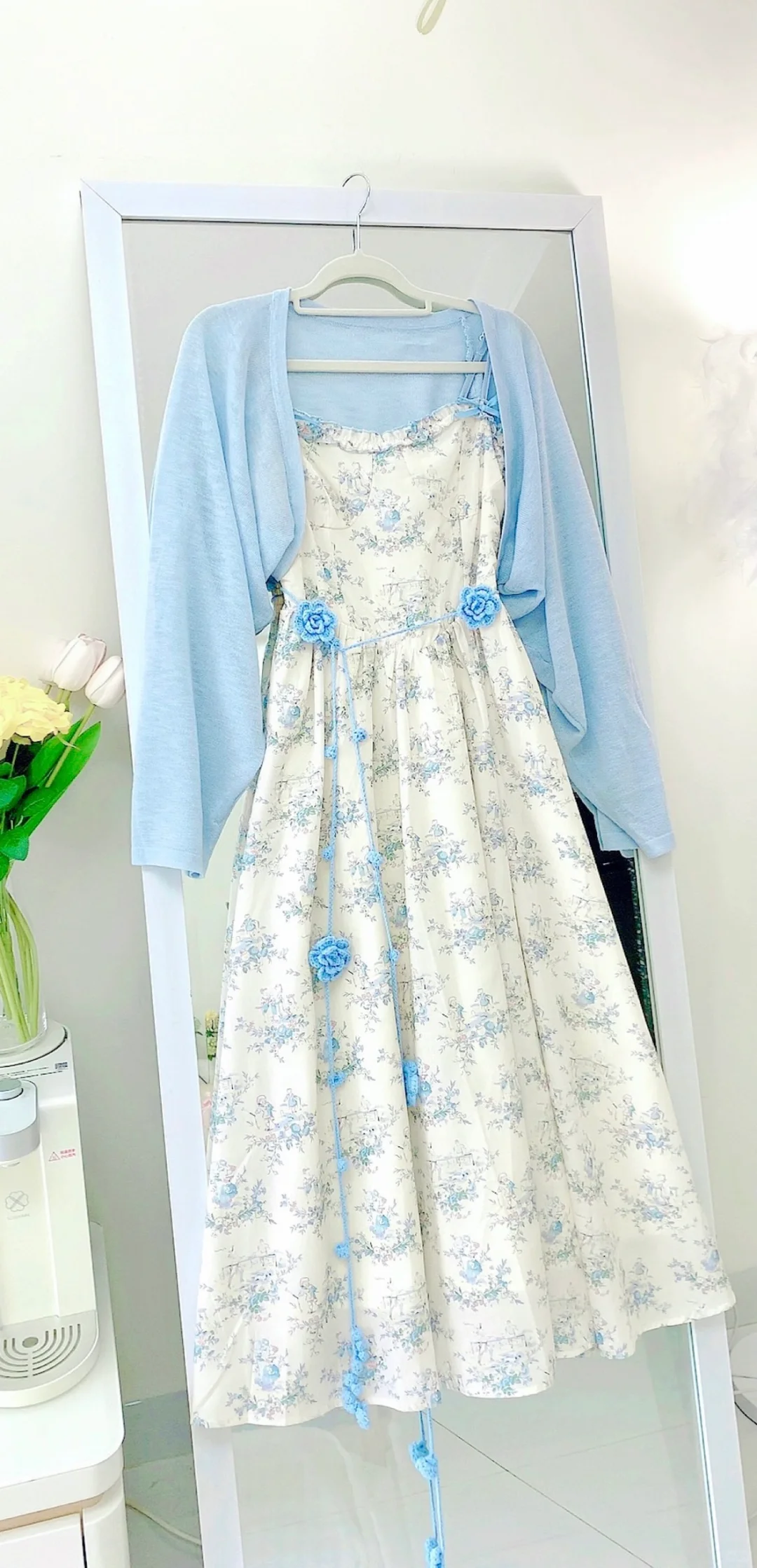 151｜才100多超温柔baby蓝碎花仙女裙🌷绝美