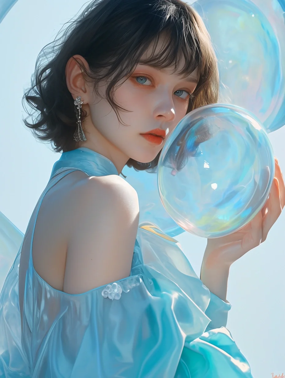 蓝色系｜波光粼粼的天使写真