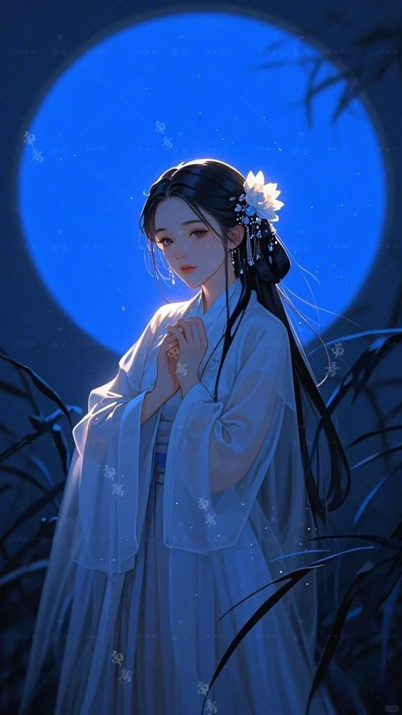 轻纱曼妙掩哀愁 眉宇间藏忧郁秋