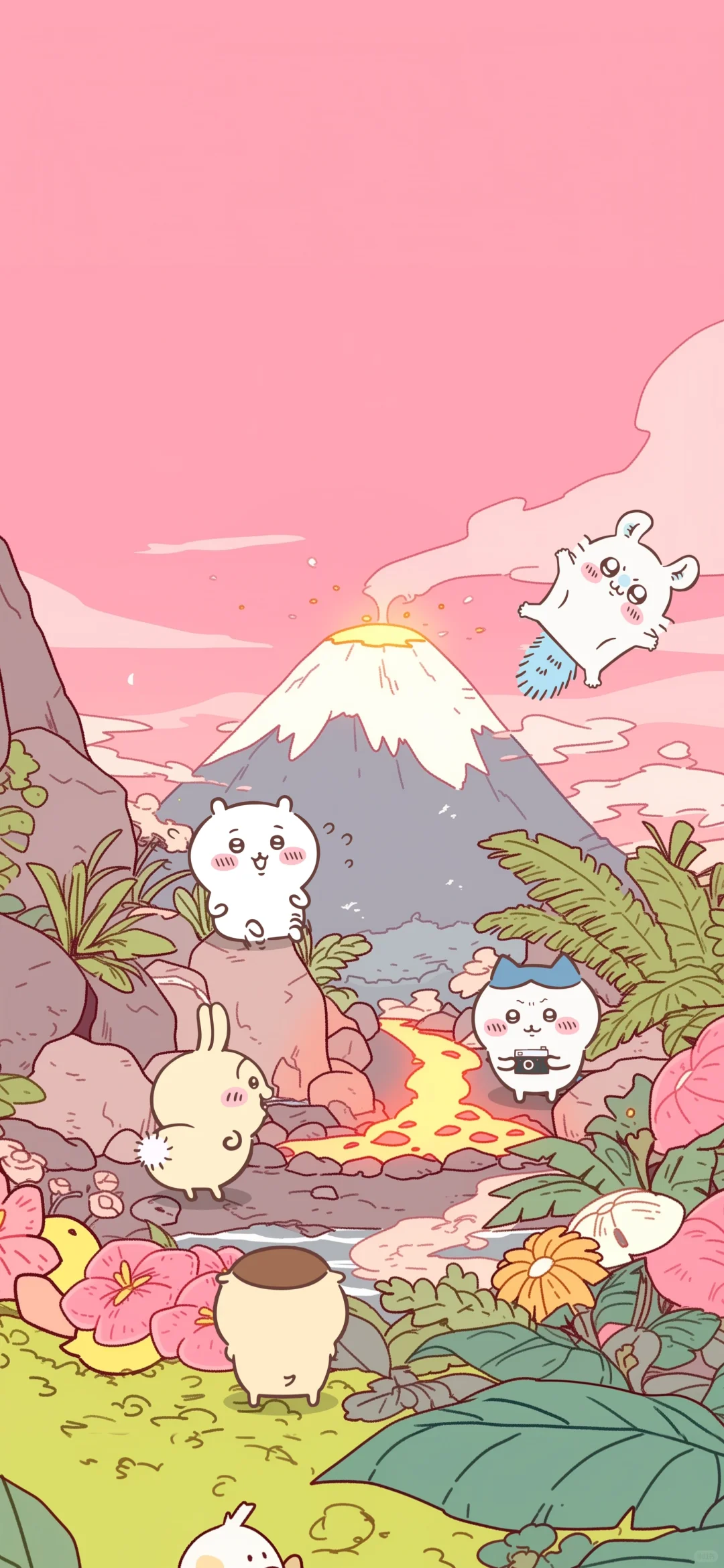 乌萨奇宝宝河里摸鱼🌋火山壁纸合集