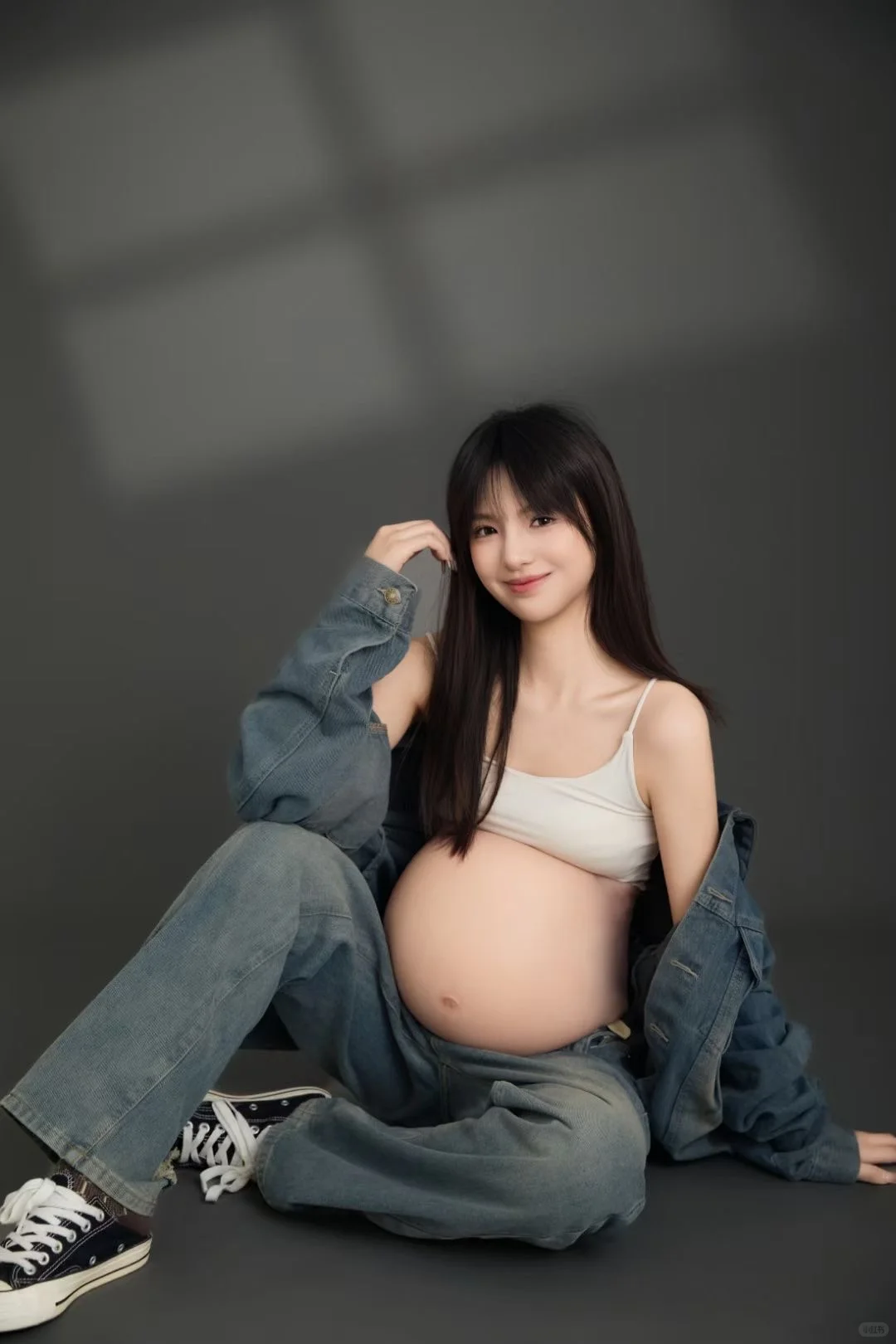 废土风的韩杂牛仔孕妇写真来啦🪺||孕样模特