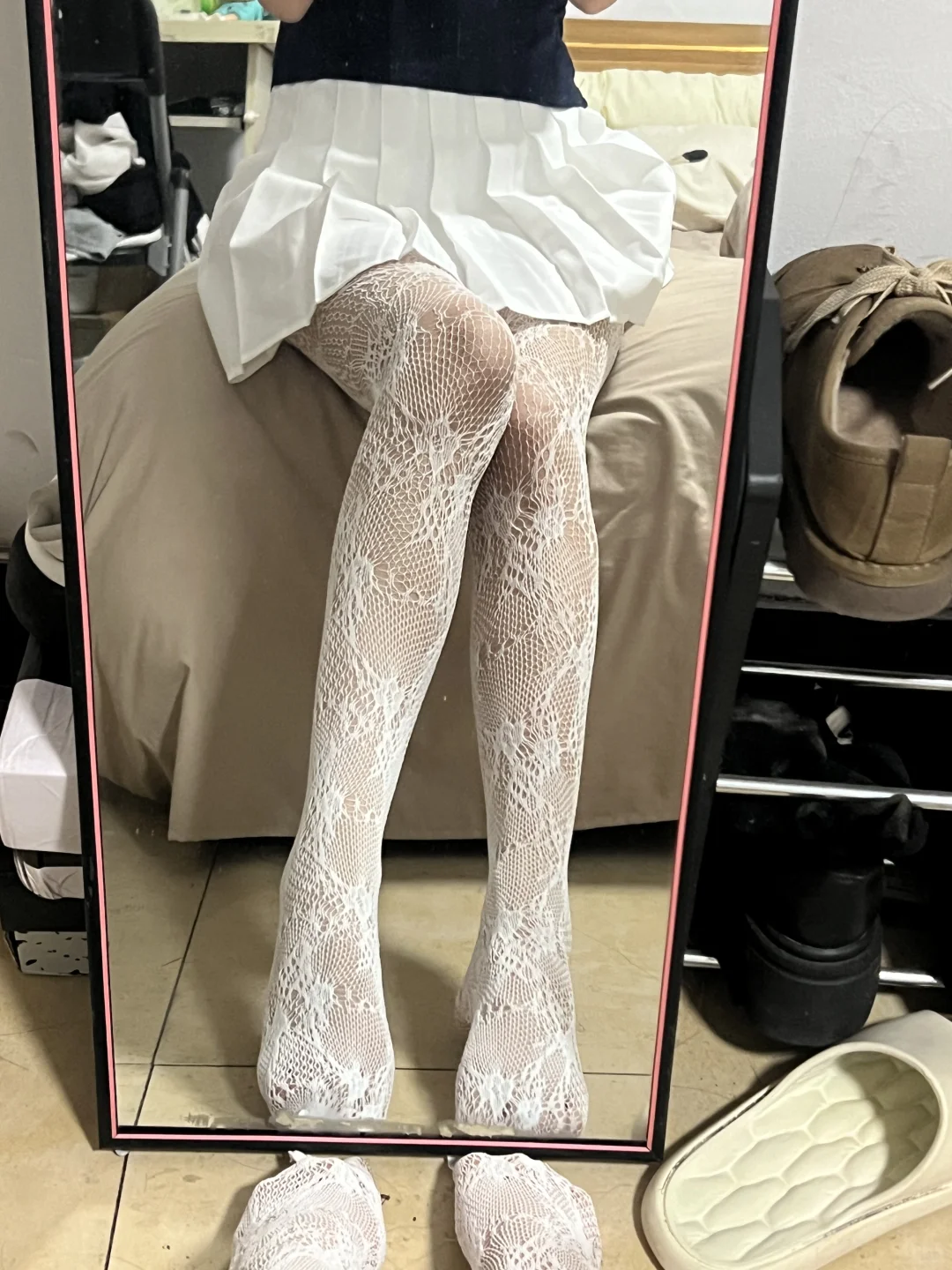 镂空蕾丝连裤袜