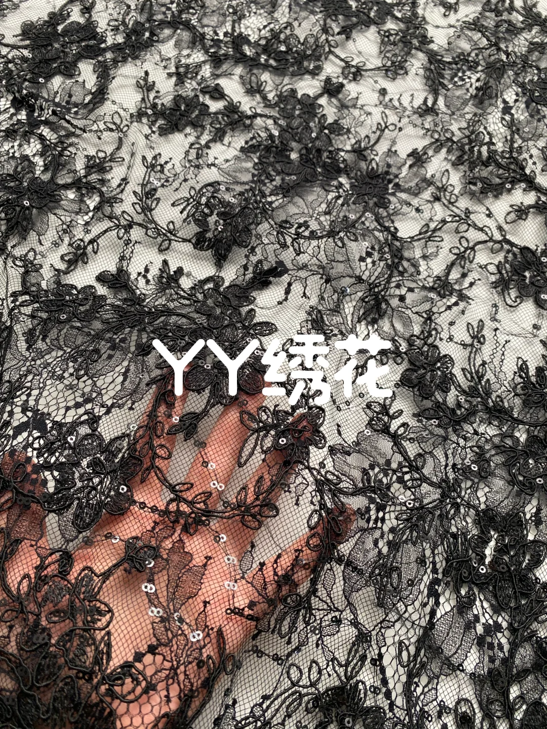 🤗黑色蕾丝股线珠片绣🔥🔥