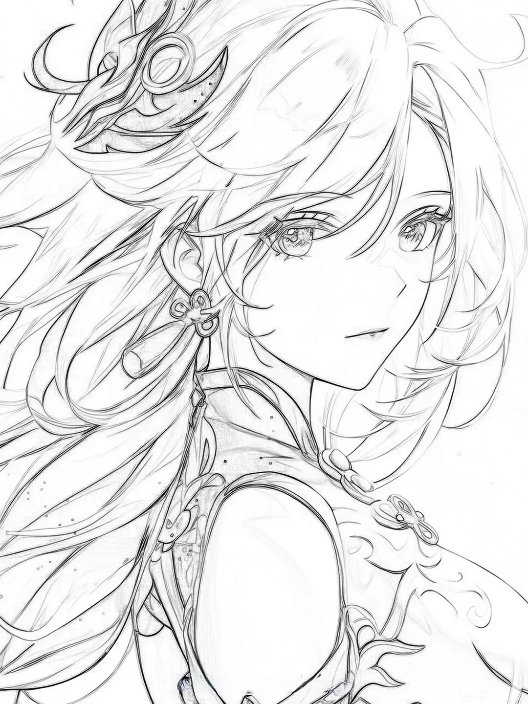1000➕女生插画线稿素材