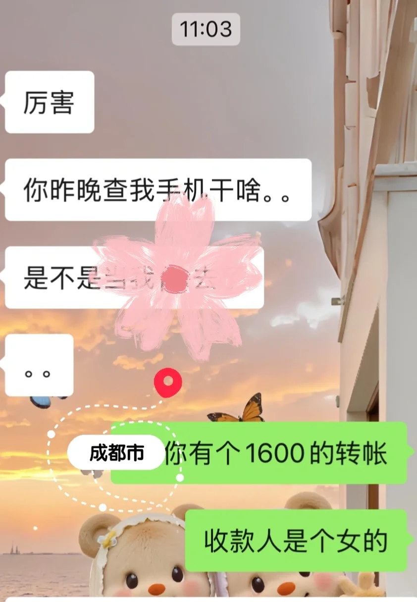 脑公手机查到给陌生女人转账1600