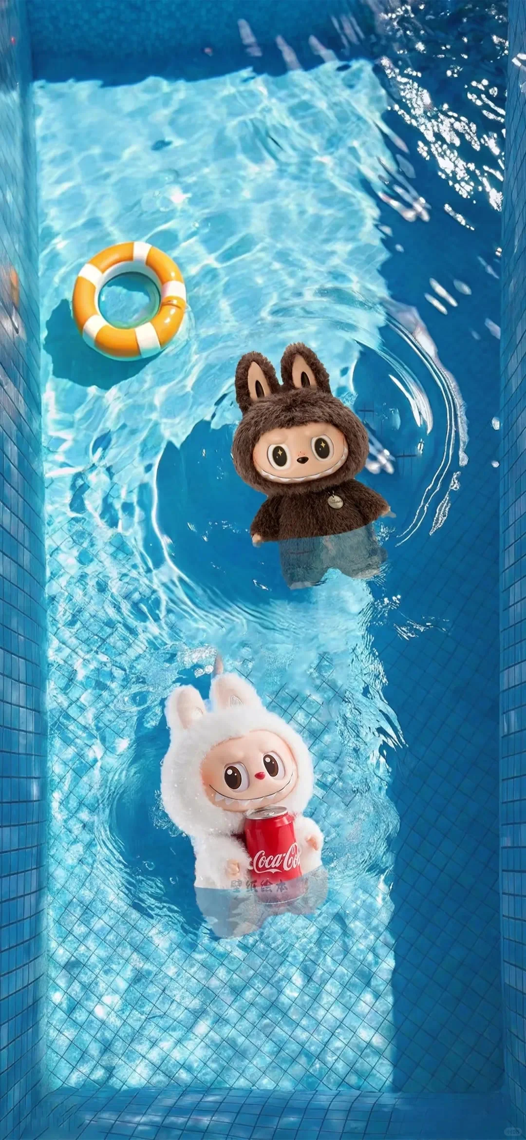 泡泡玛特LABUBU 夏日泳池壁纸