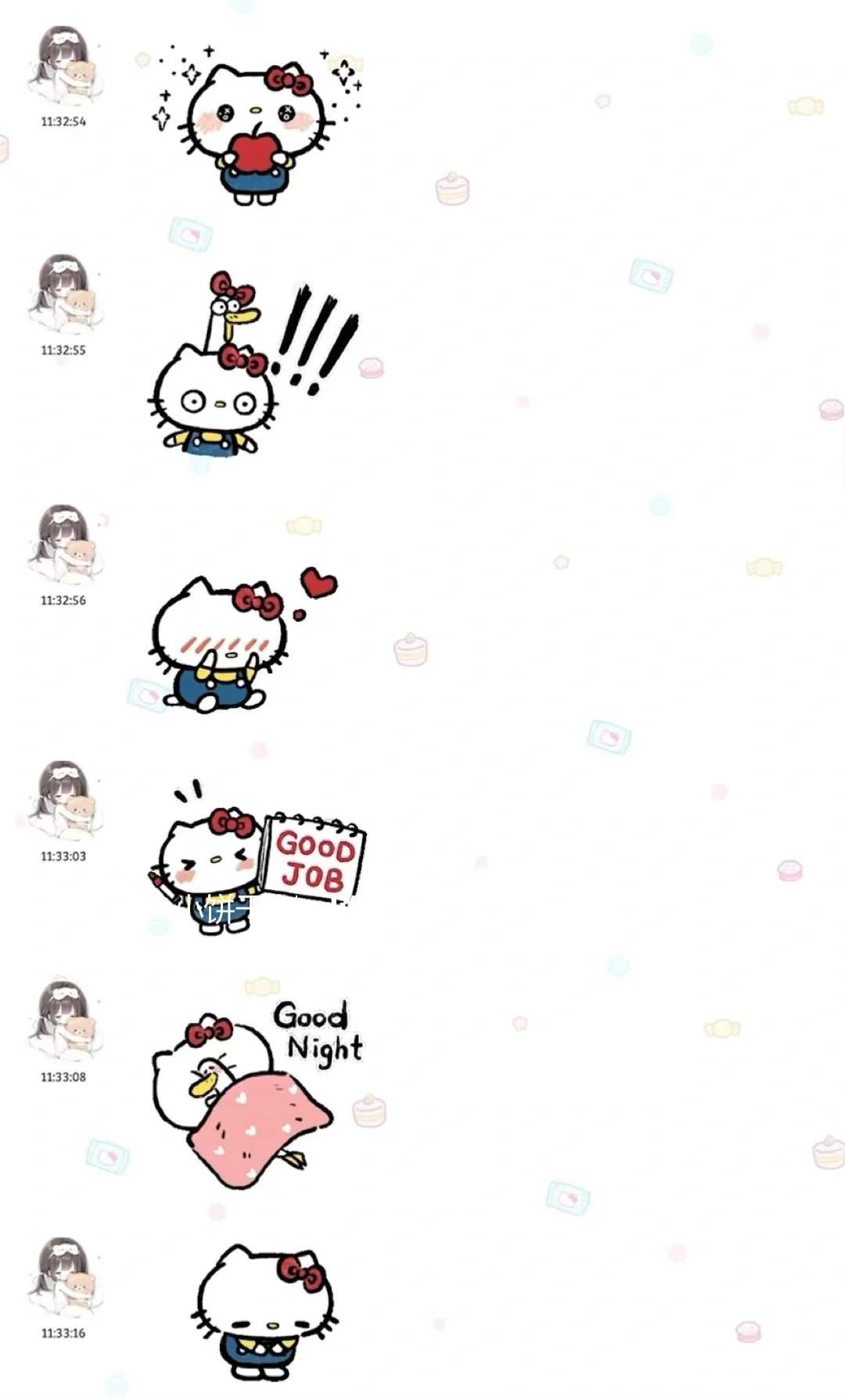 ₌᳐･֊･₌᳐੭ hellokitty和小鸭动态表情包