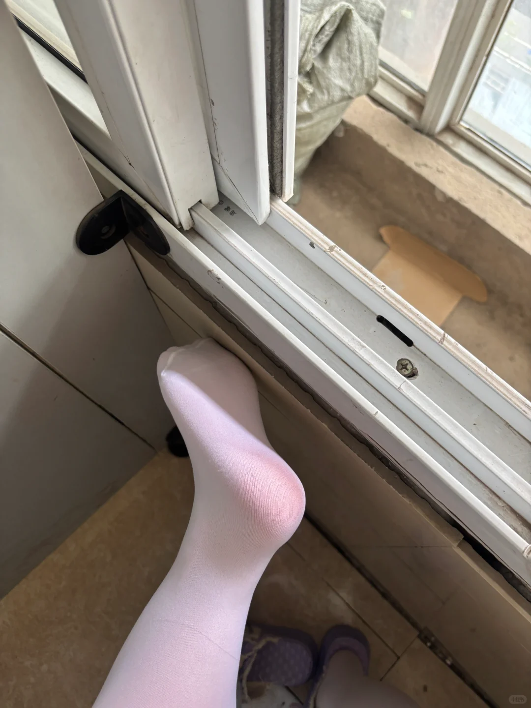 厚白猫爪袜