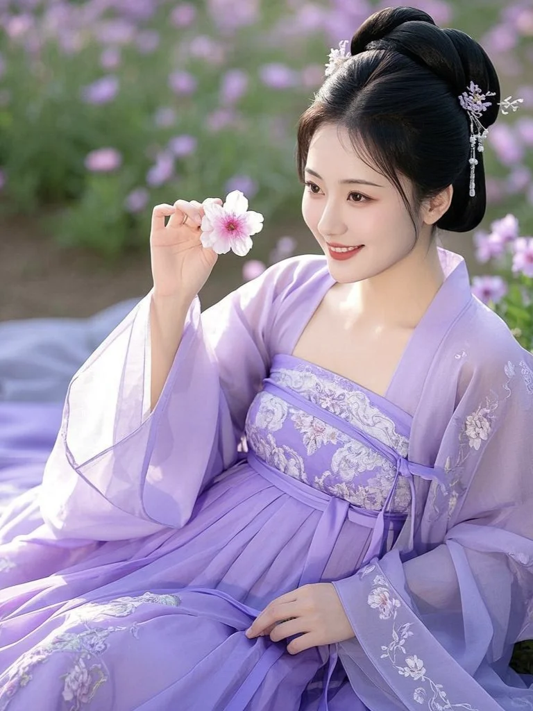 美女壁纸|我的紫衣汉服小姐姐美翻了✨