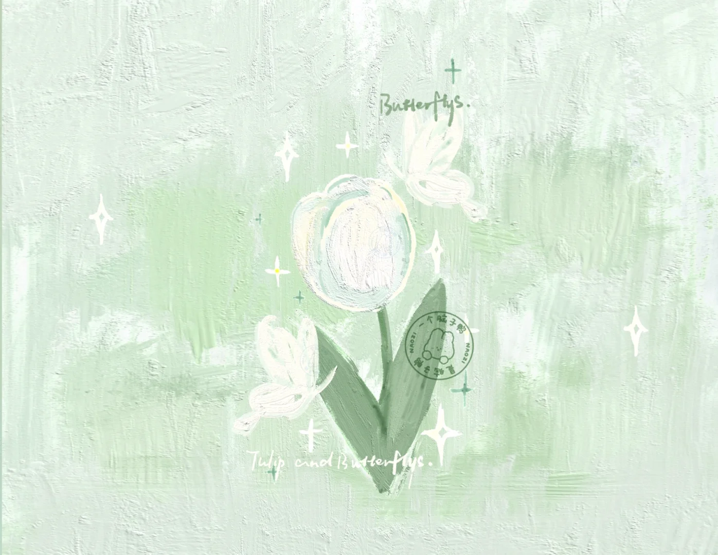 原创壁纸｜绿色系夏日油画壁纸💚Ipad版壁纸