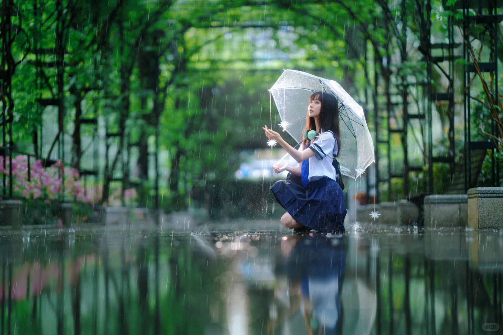 好美的画面 约模特 想本周么拍雨景人像