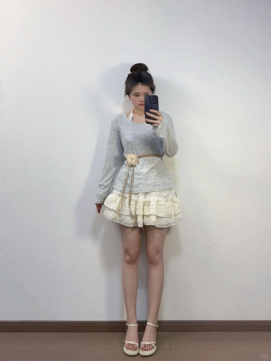 投稿系列！蕾丝拼接假两件小上衣原相机测评