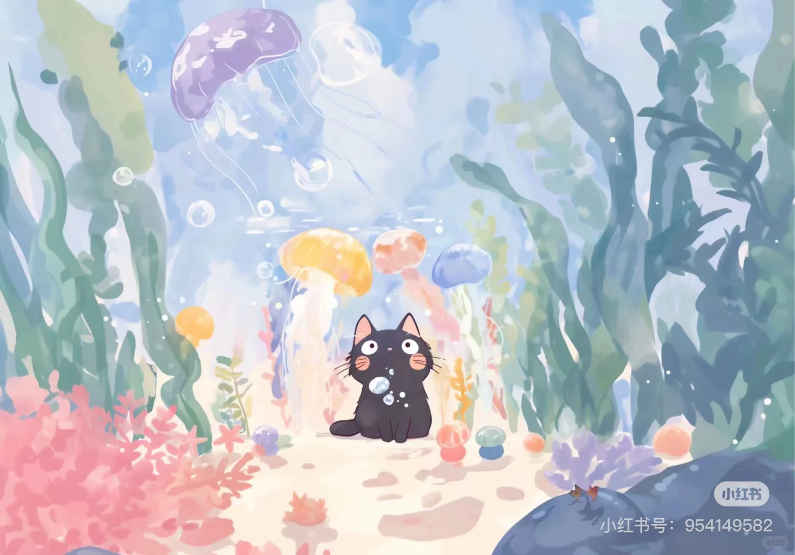 蓝色治愈系平板电脑壁纸