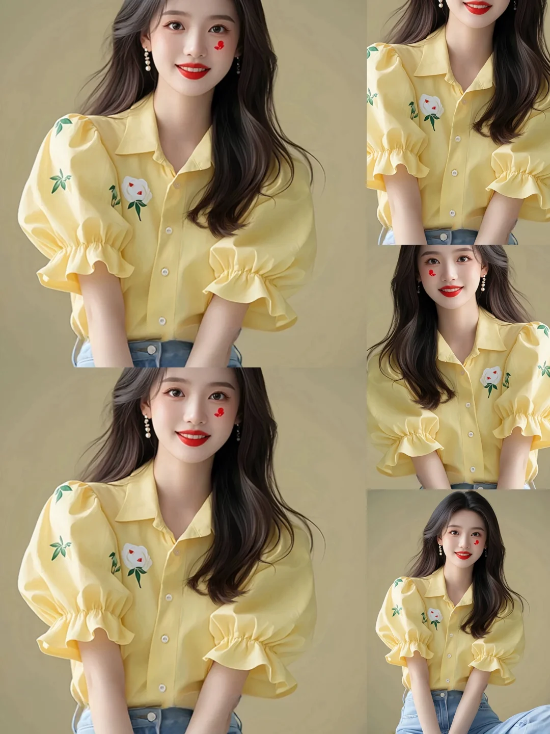阿玛施💛柠檬黄泡泡袖衬衫，元气少女必备