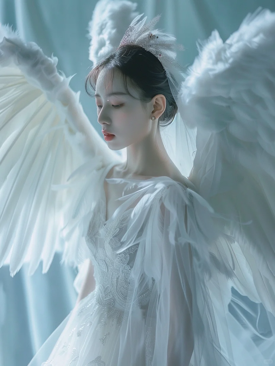 审美提升|白天使写真🦢|AI咒语每日分享
