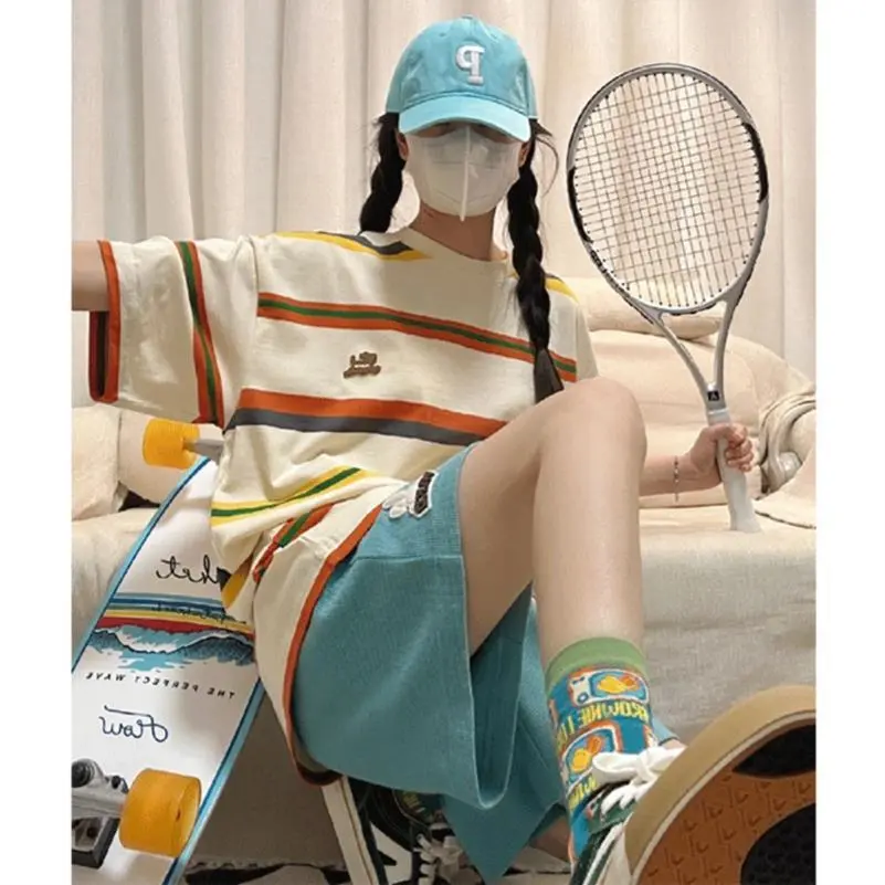 新款日系休闲运动服套装女夏季宽松显瘦韩版