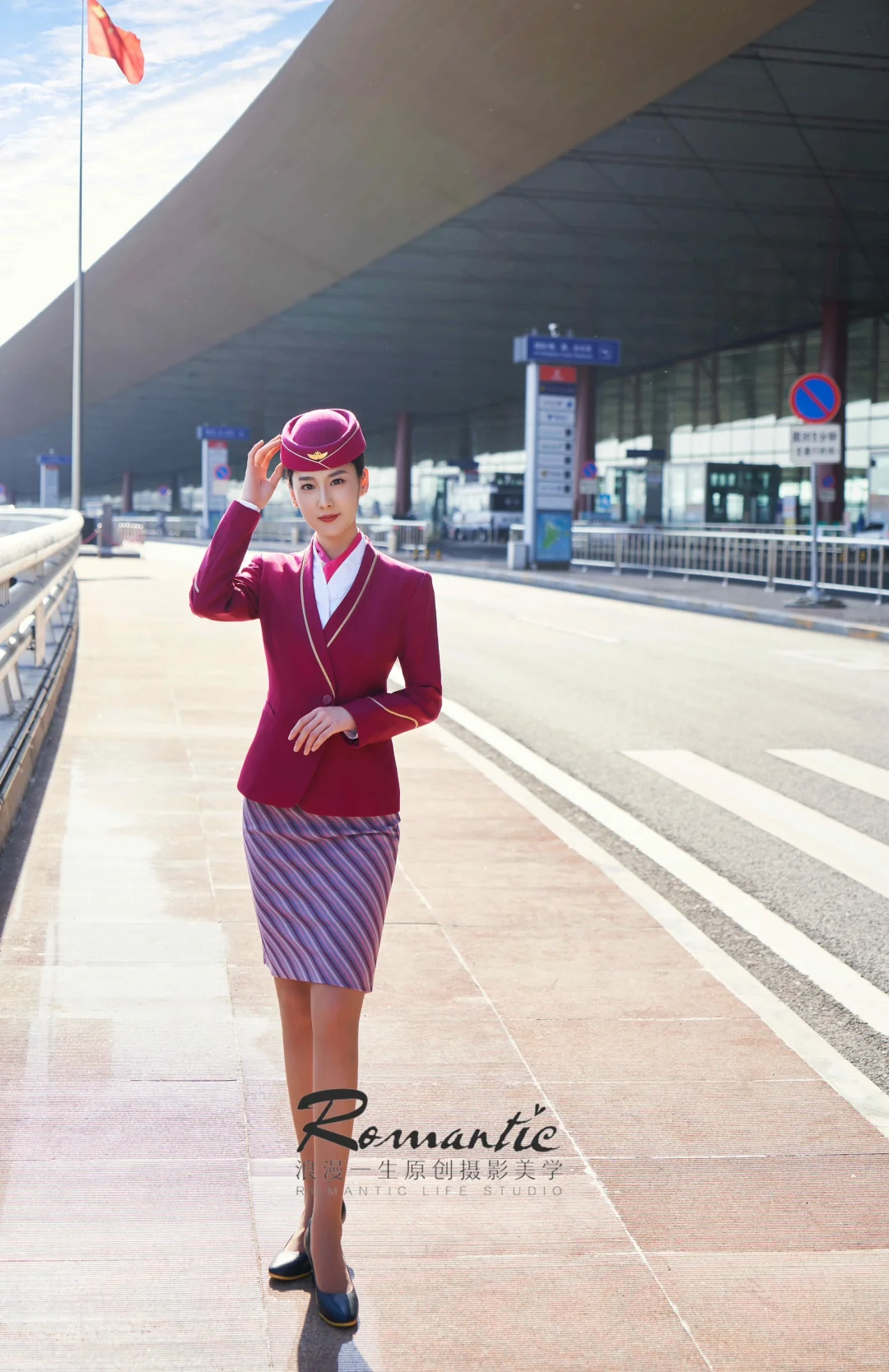 这么拍也太酷了吧「南航空姐制服」写真