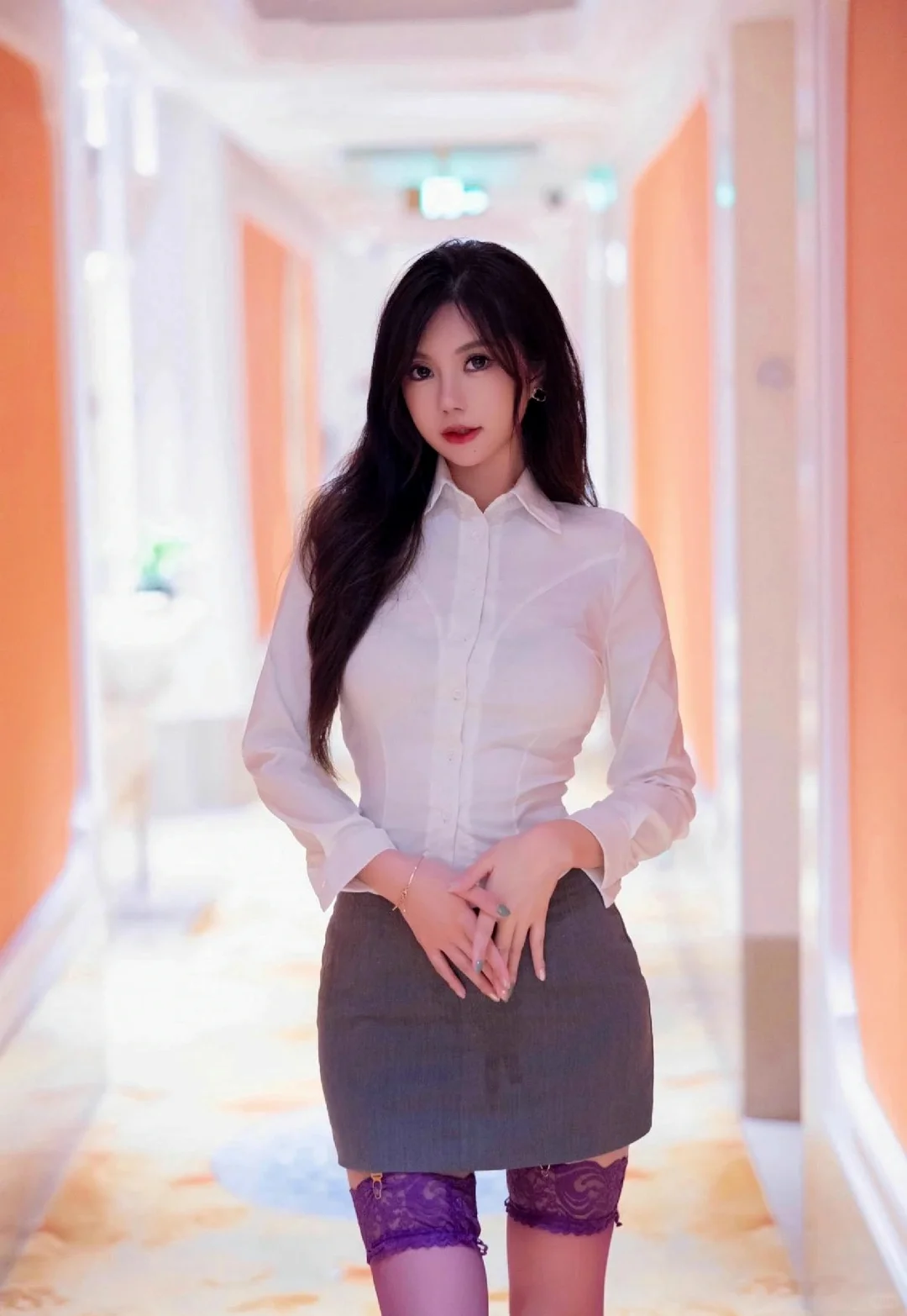 写真‖职业装制服短裙紫色丝袜大长腿秘书