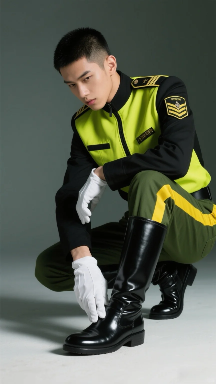 被问爆💥 痞帅制服擦靴写真氛围感拿捏