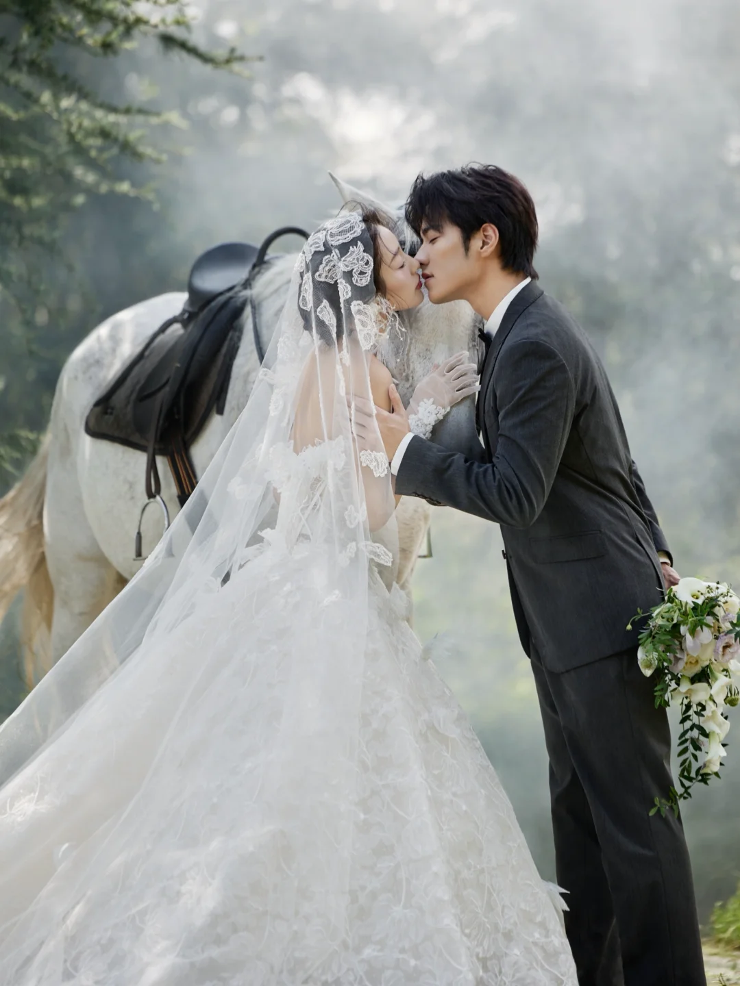 “公主请上马！”我的蕾丝婚纱照美到不像话！