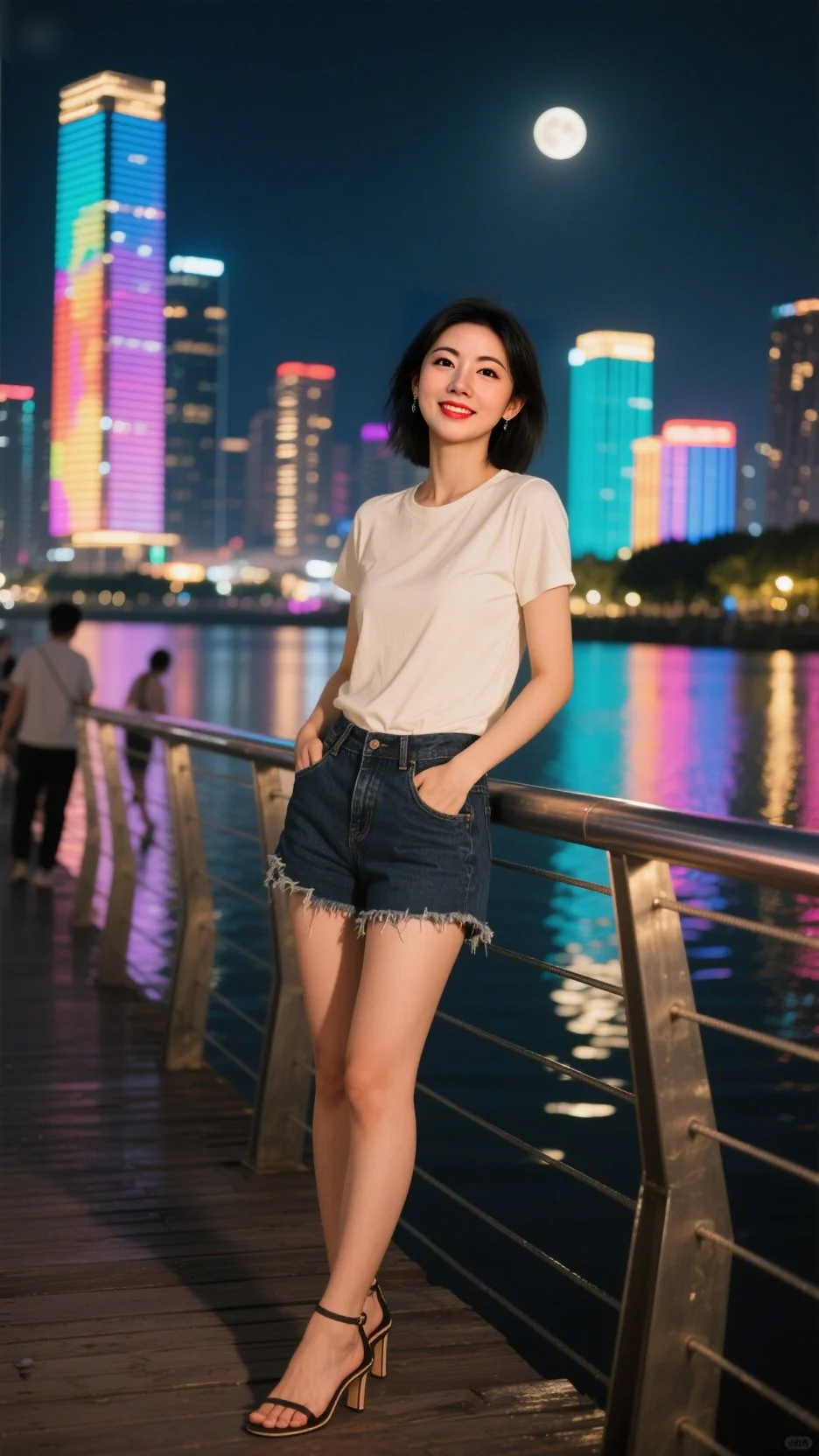 超短牛仔裤和大长腿的完美结合