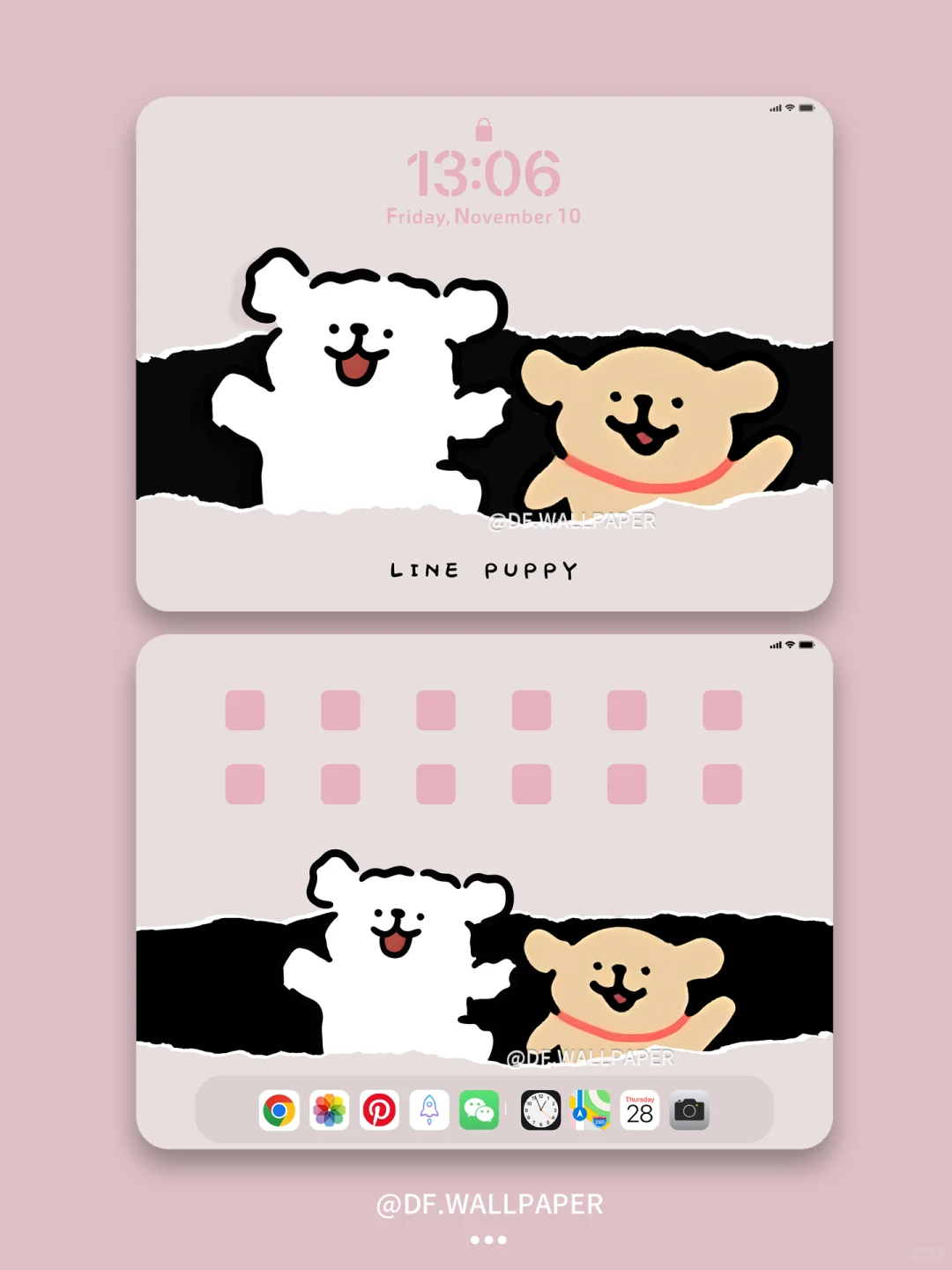 ipad壁纸｜小狗冲出屏幕｜INS风卡通壁纸