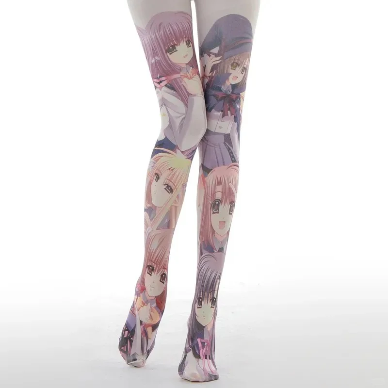 美少女印花连裤袜