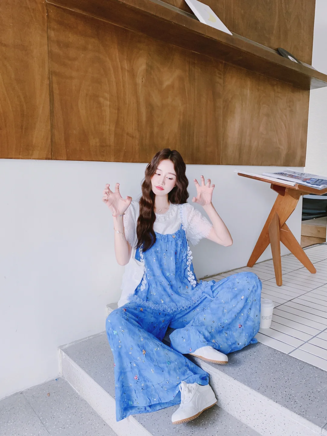 啊啊啊，好美的套装，蓝色系太治愈了～💙