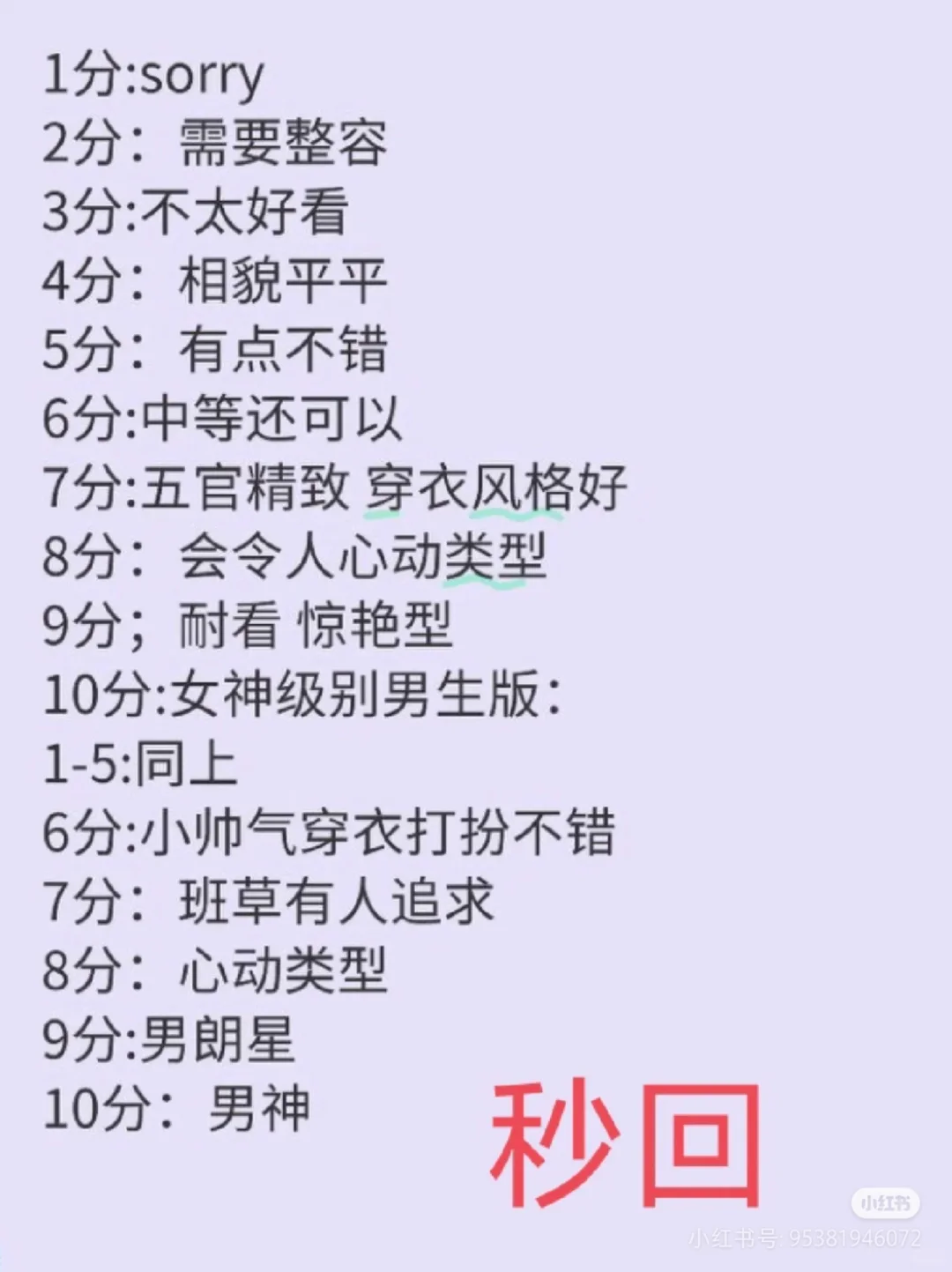 颜值打分，客观评价！