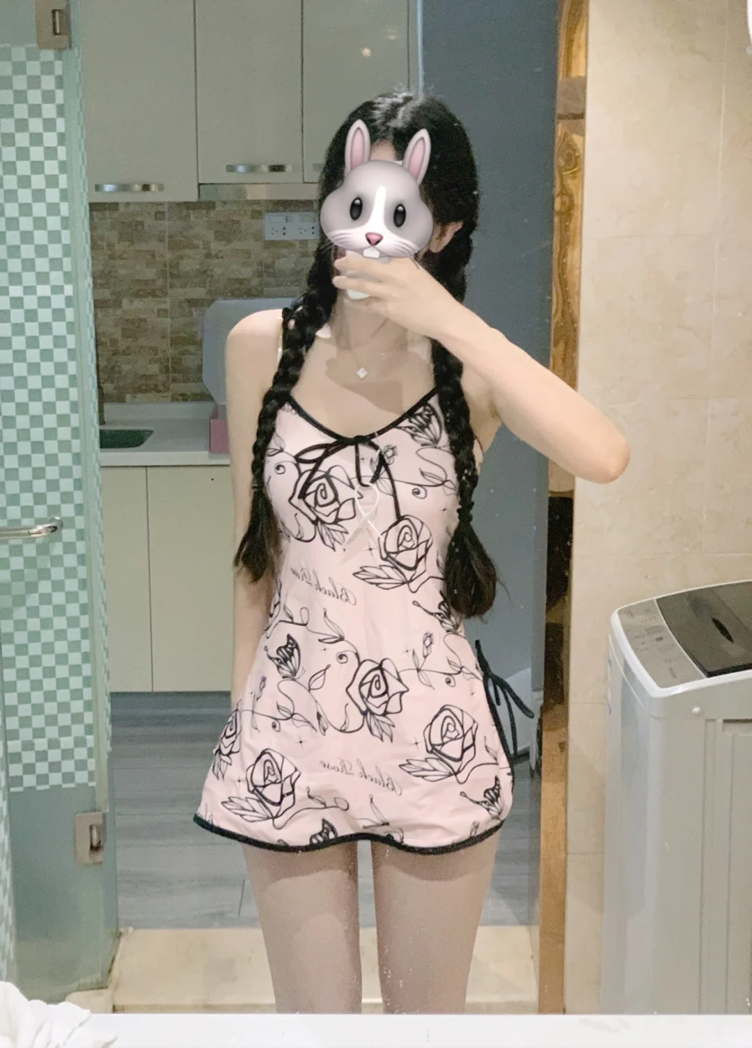 两面穿粉色纯欲泳衣