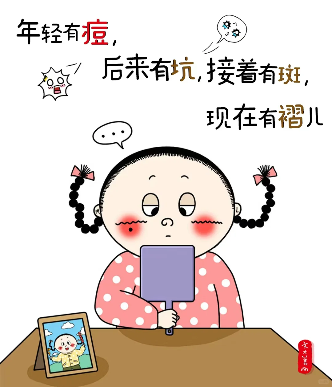 年轻有痘，现在有褶儿