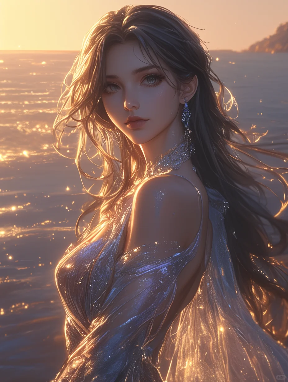 海边的邂逅女生头像（323）