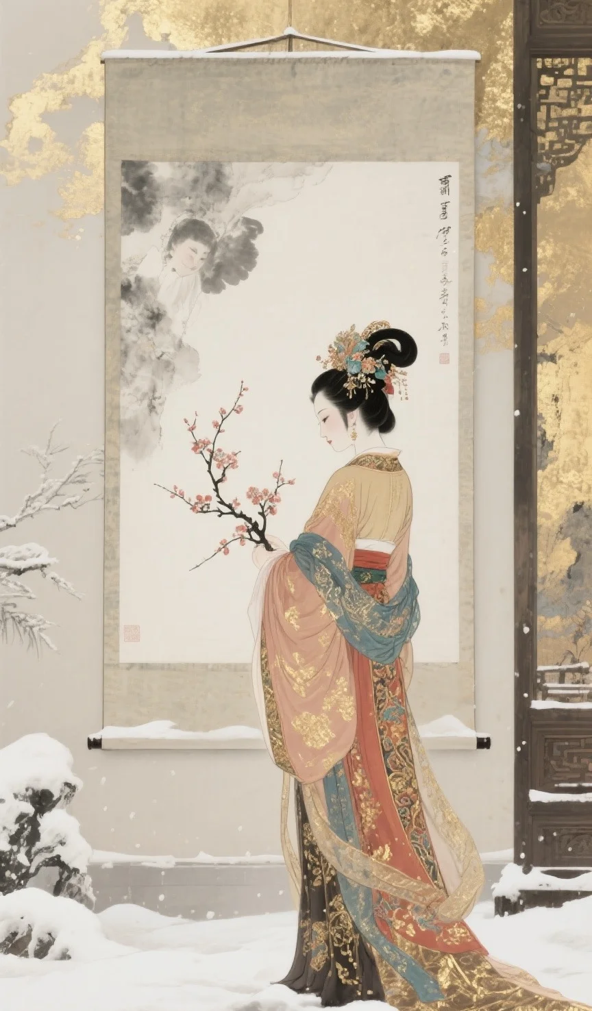 🌸国风美人｜雪天赏梅