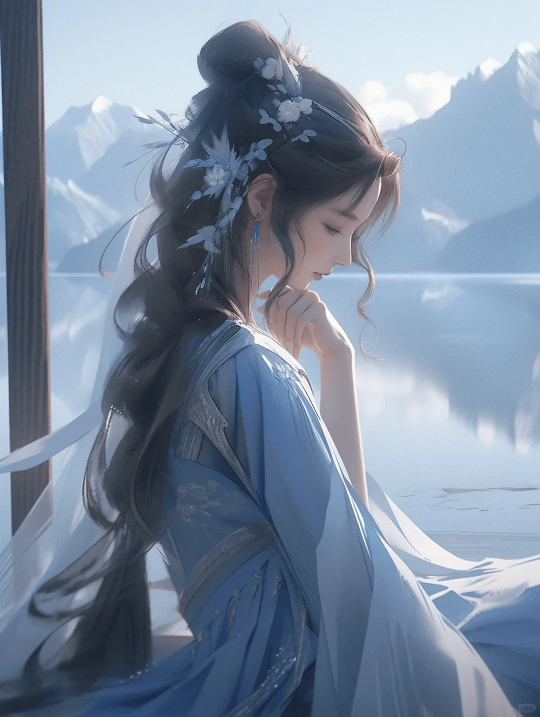 古风插画：山川