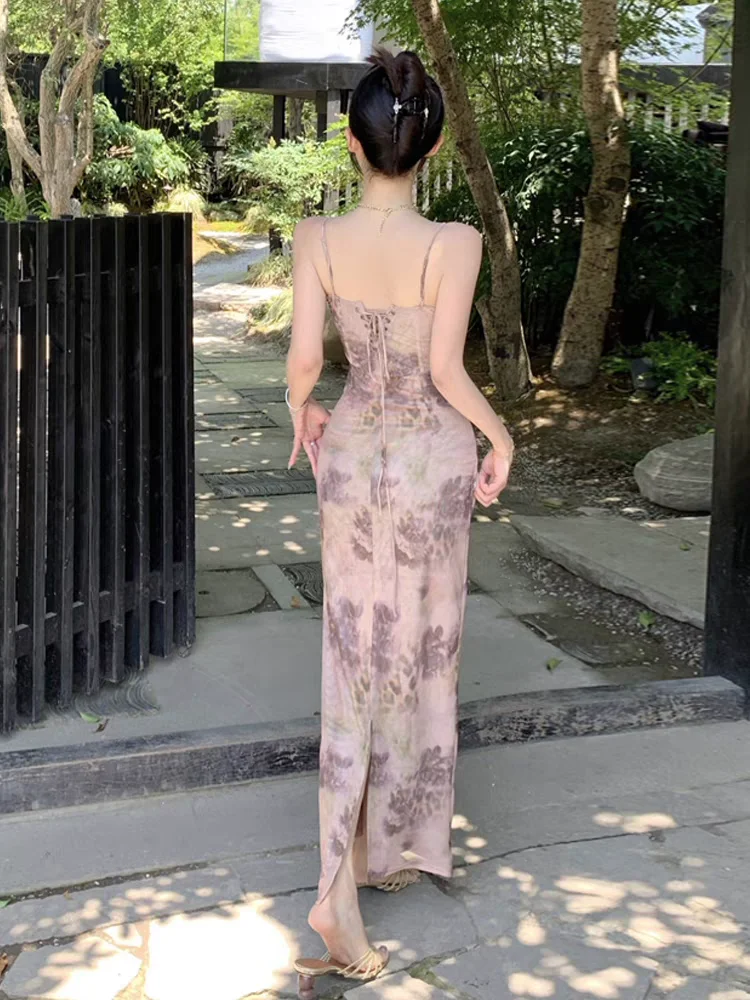 👗法式复古风💫性感吊带裙