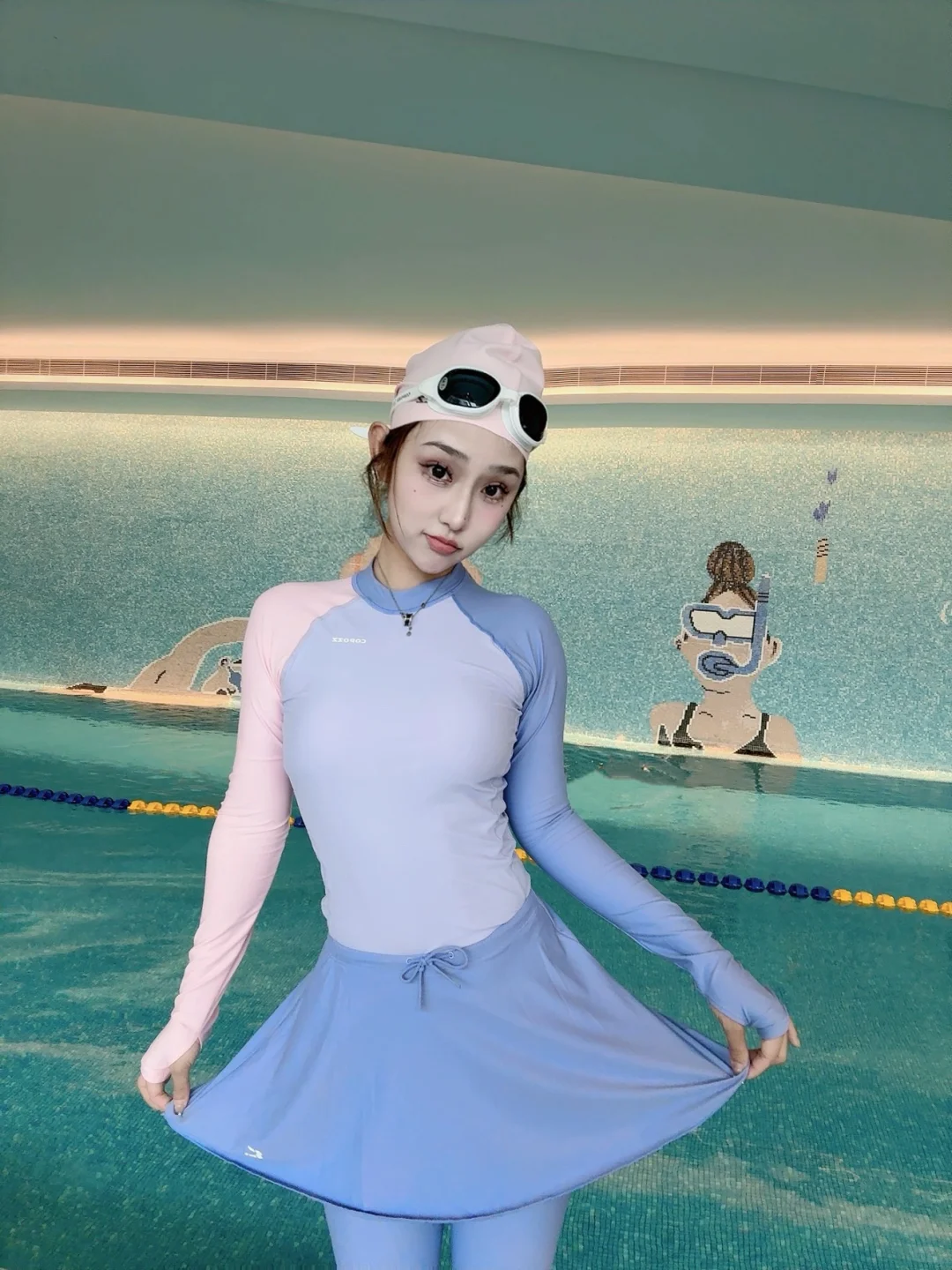保守型分体👗泳衣穿搭