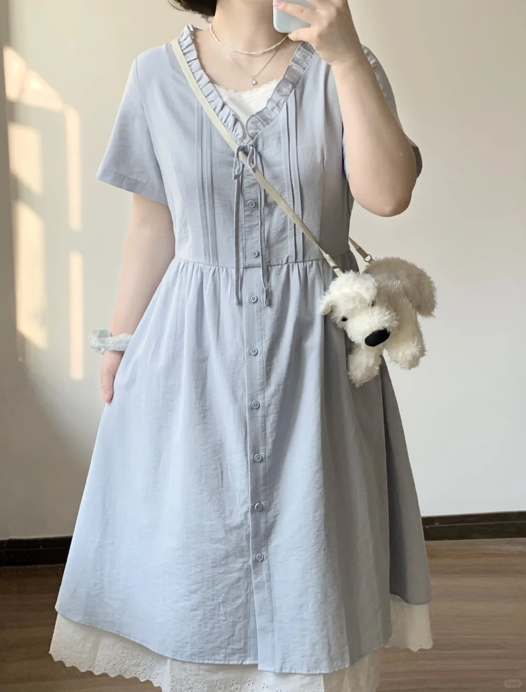 160 120｜微胖甜妹夏日清爽可爱🧊显瘦连衣裙