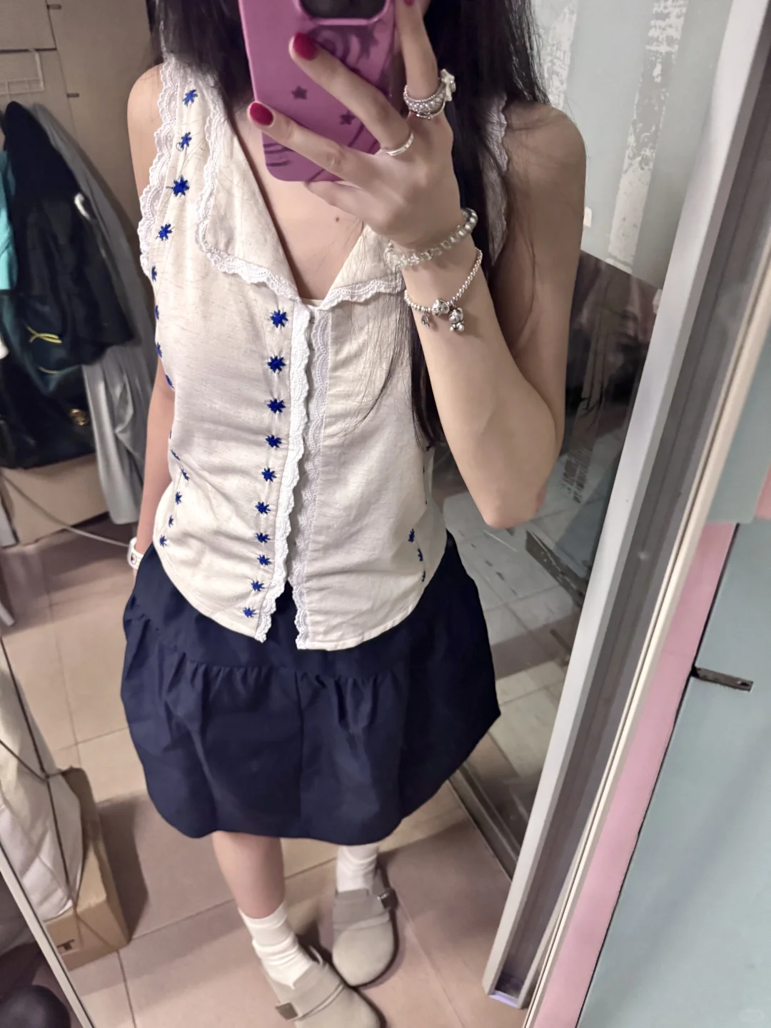 日系文艺的半身裙穿搭～