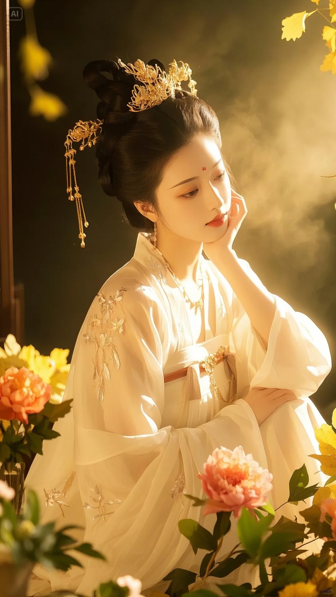 云想衣裳花想容，春风扶槛露华浓