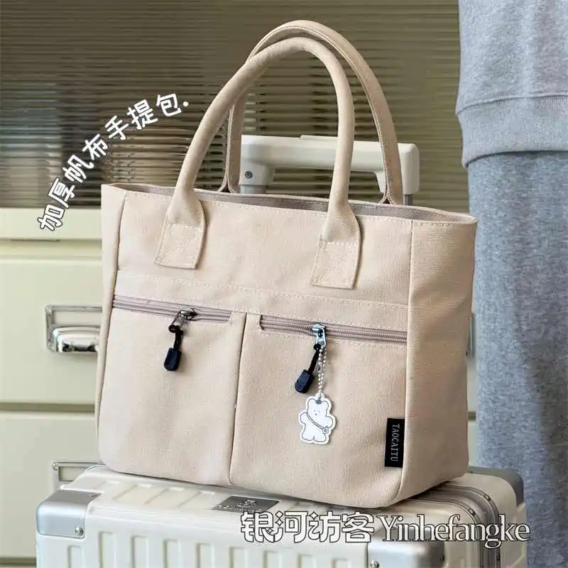 日系ins休闲文艺帆布包包女新款百搭通勤