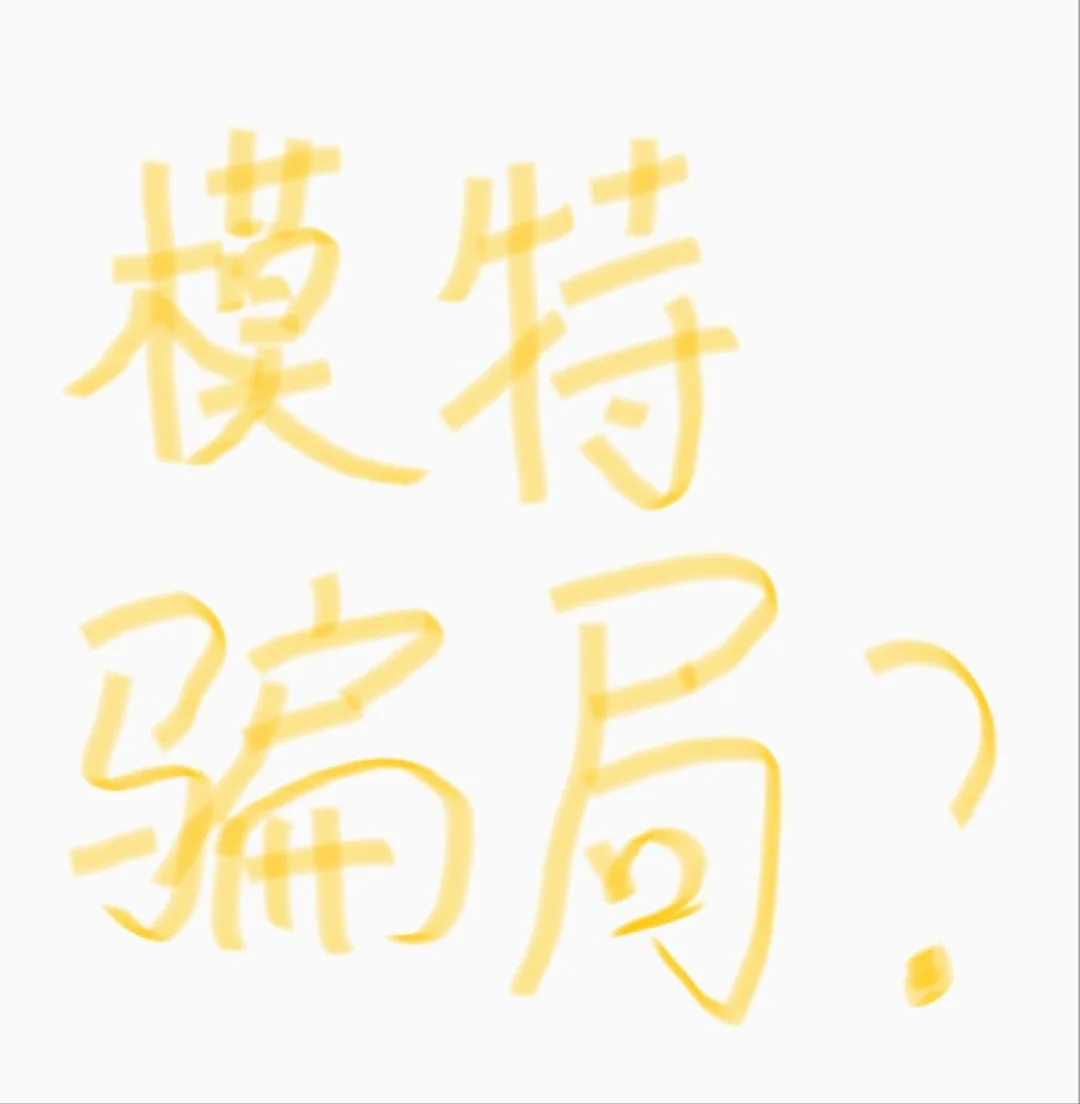 模特的水太深了，总感觉自己被骗了