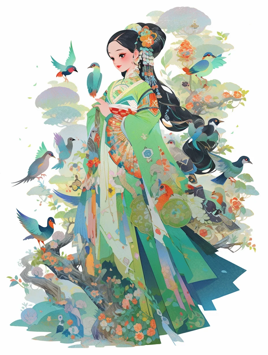 AI绘画动漫国潮古装插画