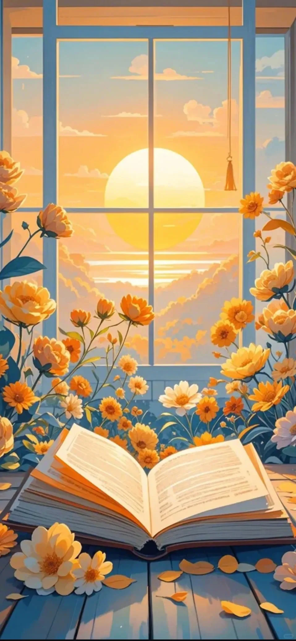 海的浪漫，日出占一半🌼壁纸