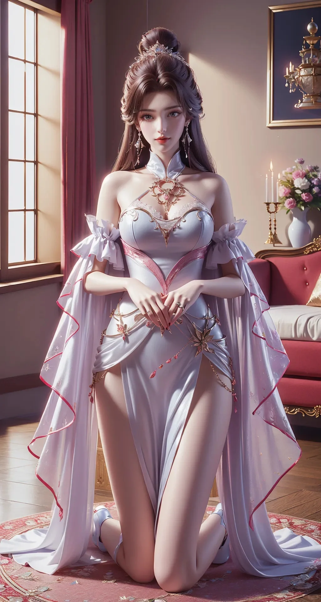 国漫女神|月婵 长纱裙
