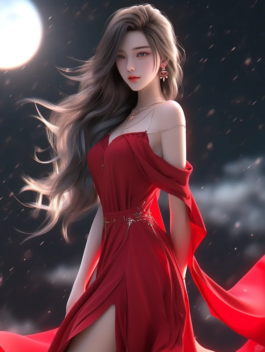 红衣氛围感美女