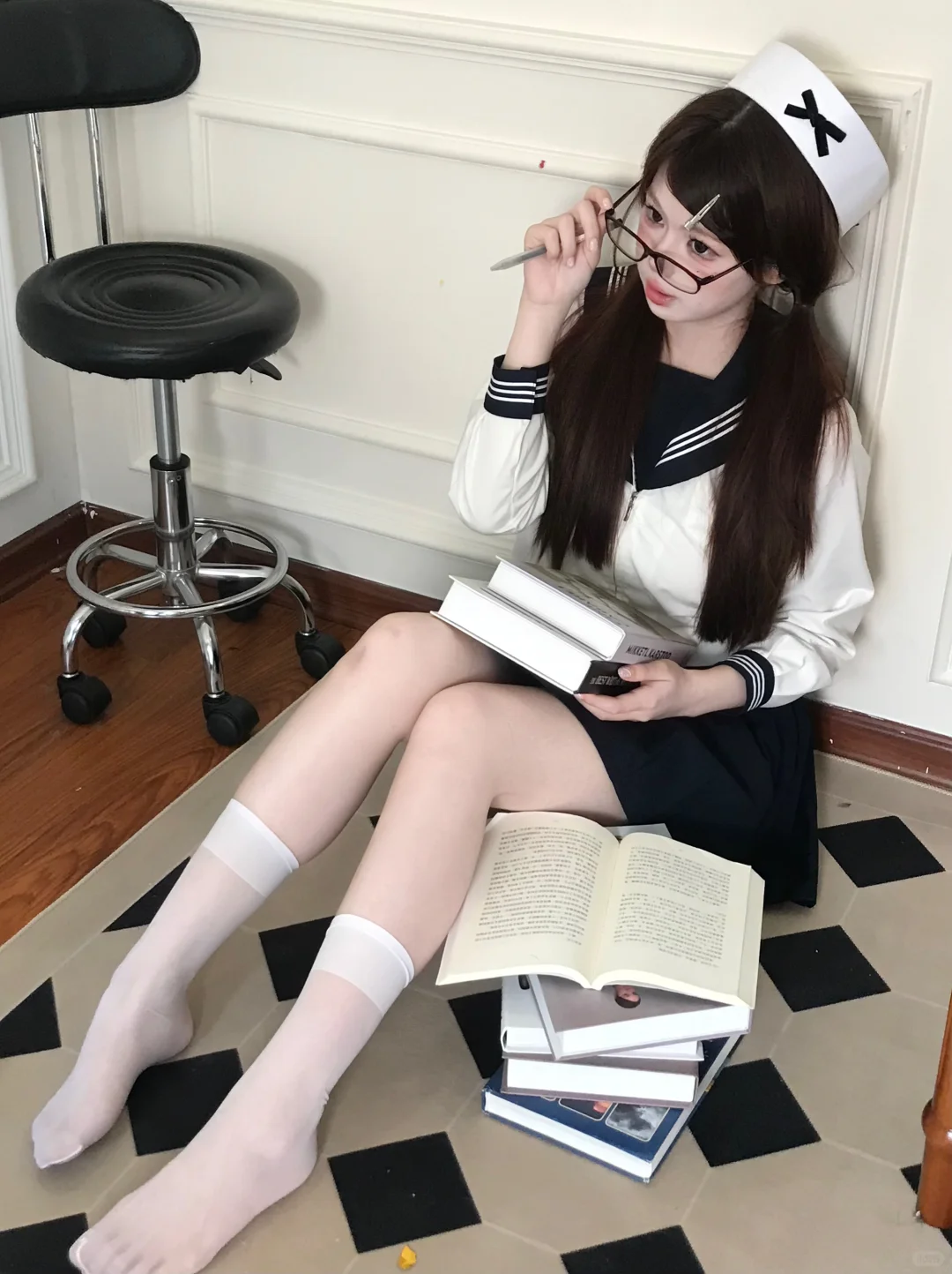 温州🎀 被问爆のJK制服写真！这套水手服也太