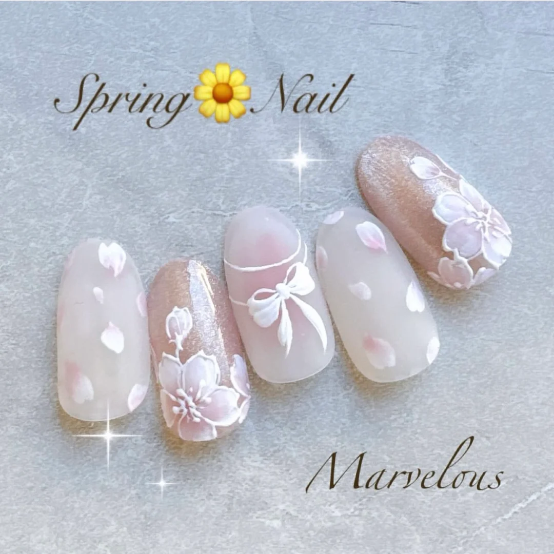 🌼春天🌼当然少不了手绘小清新美甲啦～